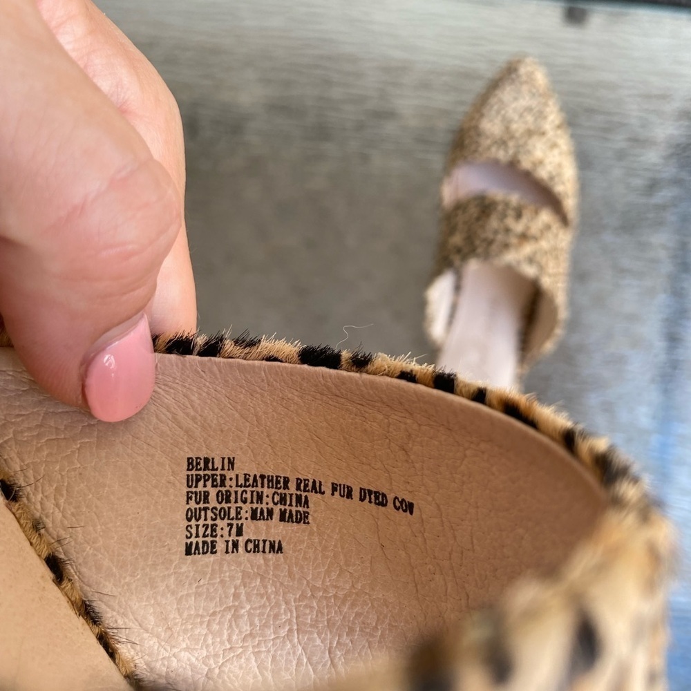 Matisse Leopard Print Leather and Calf Hair Mules Size 7 - Picture 2 of 7
